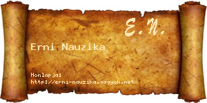 Erni Nauzika névjegykártya